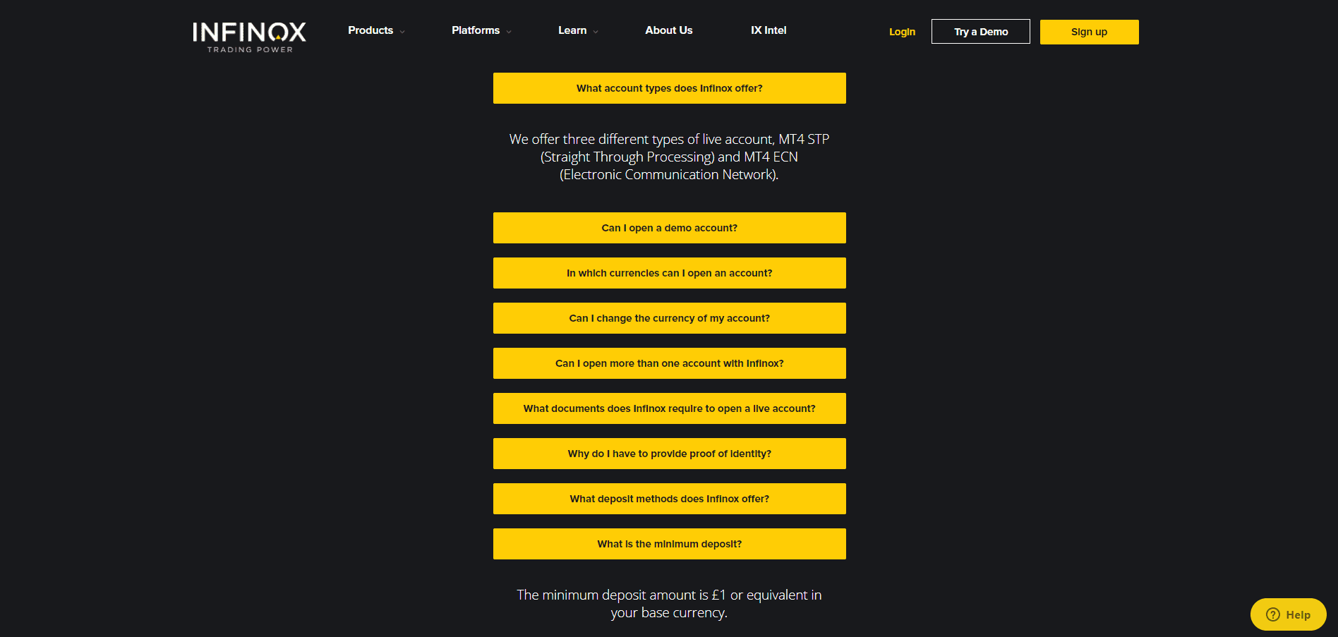 Infinox Review account type info Infinox Review account type info